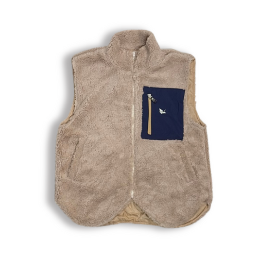 Nude Sleeveless Fleece Jacket