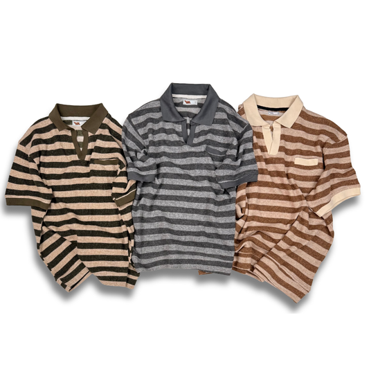 Draint Varsity Polo (Textured Stripe)