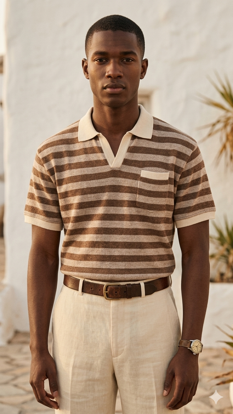 Draint Varsity Polo (Textured Stripe)